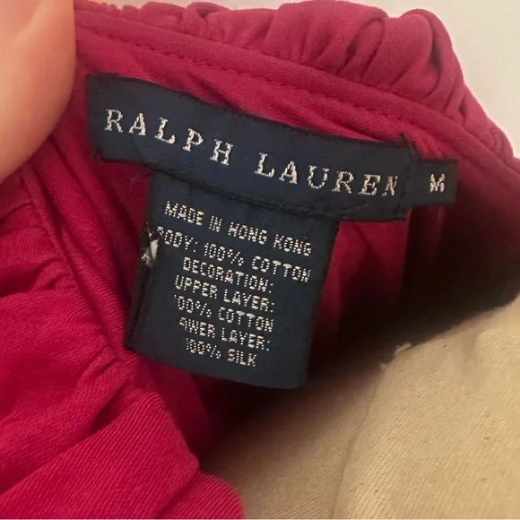 Ralph Lauren Raspberry cotton/silk blend Ruffled Blouse - Picture 7 of 7